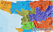 Satellite 3D Map of Lezhë, political outside