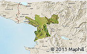 Satellite 3D Map of Lezhë, shaded relief outside