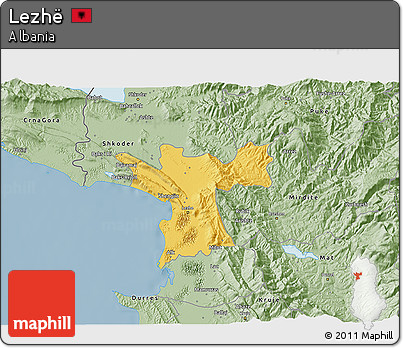 Savanna Style 3D Map of Lezhë