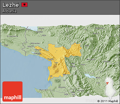 Savanna Style 3D Map of Lezhë