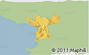 Savanna Style 3D Map of Lezhë, single color outside