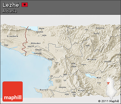 Shaded Relief 3D Map of Lezhë