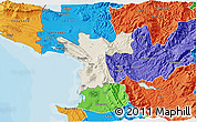 Shaded Relief 3D Map of Lezhë, political outside