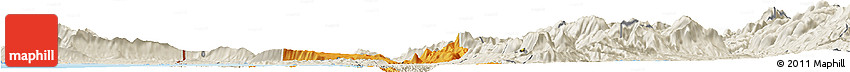 Political Horizon Map of Lezhë, shaded relief outside