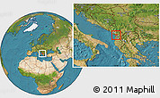 Satellite Location Map of Lezhë