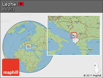 Savanna Style Location Map of Lezhë, highlighted country