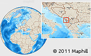 Shaded Relief Location Map of Lezhë