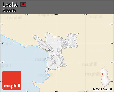 Classic Style Map of Lezhë, single color outside