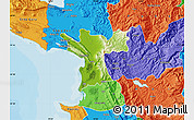 Physical Map of Lezhë, political outside
