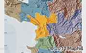 Political Map of Lezhë, semi-desaturated