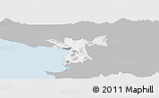 Gray Panoramic Map of Lezhë, single color outside