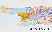 Political Panoramic Map of Lezhë, lighten