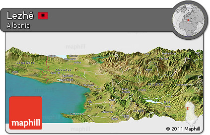 Satellite Panoramic Map of Lezhë