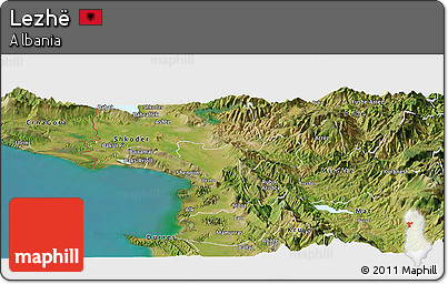 Satellite Panoramic Map of Lezhë