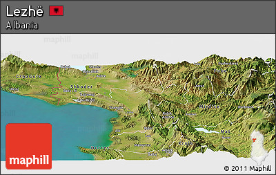 Satellite Panoramic Map of Lezhë