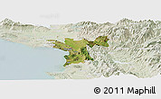 Satellite Panoramic Map of Lezhë, lighten