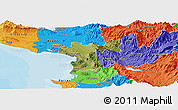 Satellite Panoramic Map of Lezhë, political outside