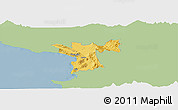 Savanna Style Panoramic Map of Lezhë, single color outside