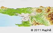 Shaded Relief Panoramic Map of Lezhë, physical outside