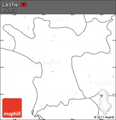 Blank Simple Map of Lezhë, no labels
