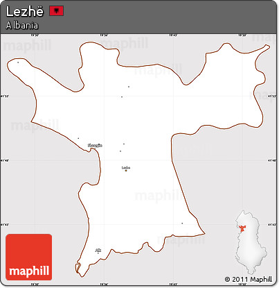 Classic Style Simple Map of Lezhë, cropped outside