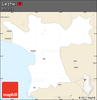 Classic Style Simple Map of Lezhë