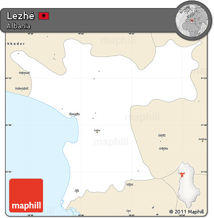 Classic Style Simple Map of Lezhë