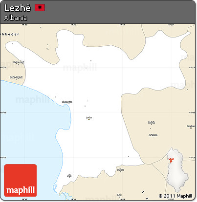 Classic Style Simple Map of Lezhë