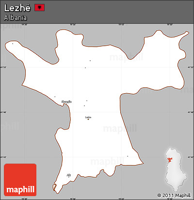 Gray Simple Map of Lezhë, cropped outside