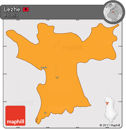 Political Simple Map of Lezhë, cropped outside