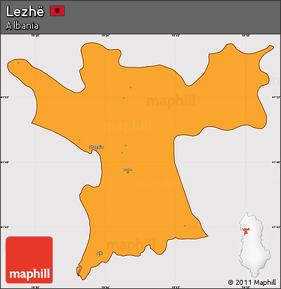 Political Simple Map of Lezhë, cropped outside