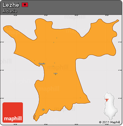 Political Simple Map of Lezhë, cropped outside
