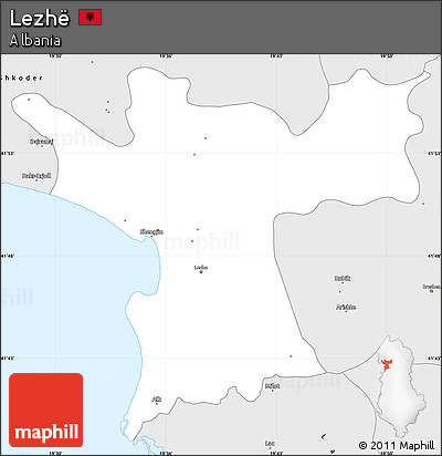 Silver Style Simple Map of Lezhë