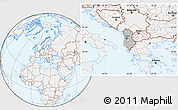 Gray Location Map of Albania, lighten