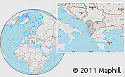 Gray Location Map of Albania, lighten, semi-desaturated, land only