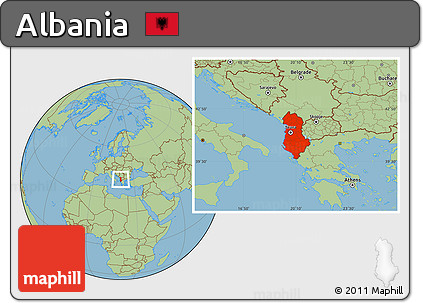 Savanna Style Location Map of Albania