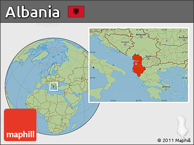 Savanna Style Location Map of Albania