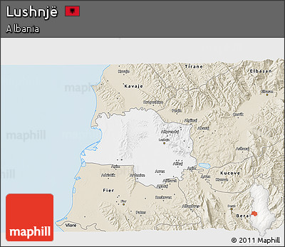 Classic Style 3D Map of Lushnjë