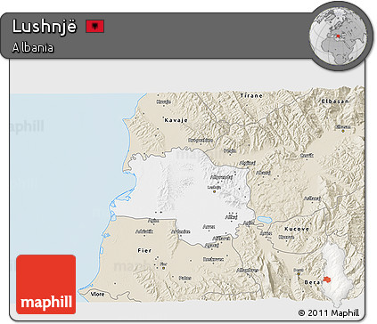 Classic Style 3D Map of Lushnjë