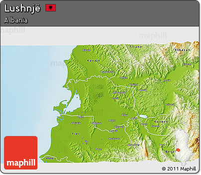 Physical 3D Map of Lushnjë