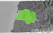 Political 3D Map of Lushnjë, darken, desaturated