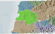 Political 3D Map of Lushnjë, semi-desaturated