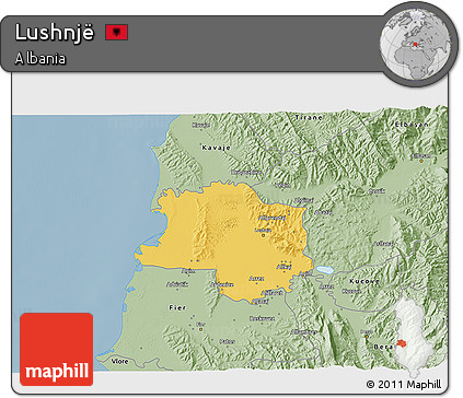 Savanna Style 3D Map of Lushnjë