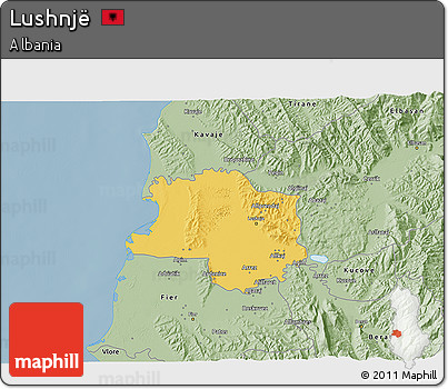 Savanna Style 3D Map of Lushnjë