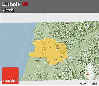 Savanna Style 3D Map of Lushnjë