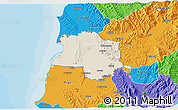Shaded Relief 3D Map of Lushnjë, political outside