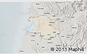 Shaded Relief 3D Map of Lushnjë, semi-desaturated