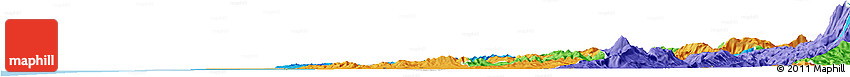 Shaded Relief Horizon Map of Lushnjë, political outside