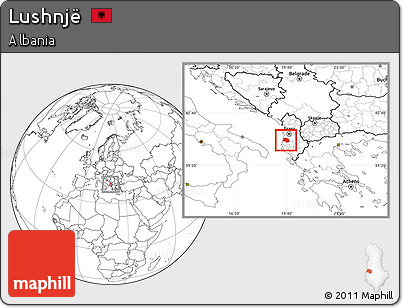 Blank Location Map of Lushnjë