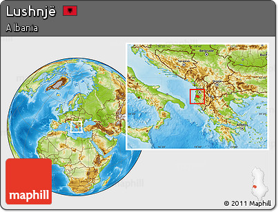 Physical Location Map of Lushnjë